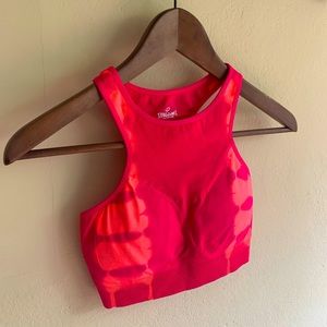 Spalding-Neon Pink Cropped Sports Bra